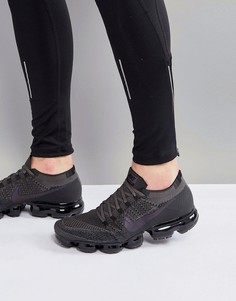 Темно-серые кроссовки Nike Running Flyknit Vapormax 849558-009 - Черный
