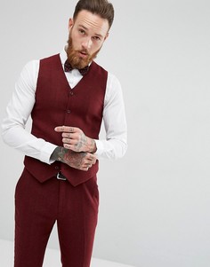 Бордовый супероблегающий жилет ASOS Wedding - Красный