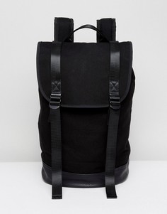 Черный рюкзак с двумя ремешками и основанием из искусственной кожи ASOS - Черный