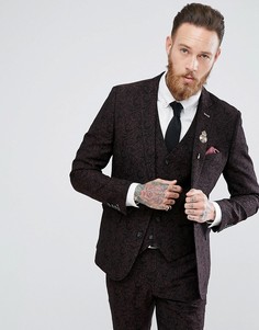 Приталенный пиджак с принтом в стиле барокко Harry Brown Winter Wedding - Черный
