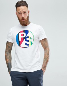 Узкая белая футболка с круглым логотипом PS Paul Smith - Белый
