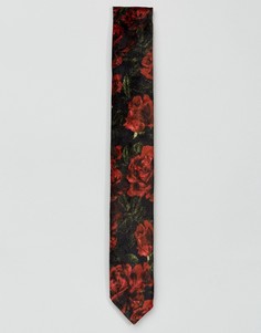 Бархатный галстук с принтом Noose & Monkey - Красный