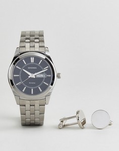 Серебристые запонки и наручные часы Sekonda 3479.78 - Серебряный