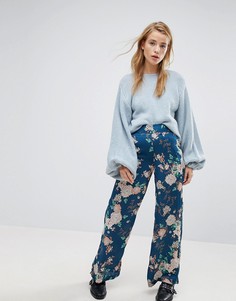Широкие брюки с цветочным принтом Pimkie - Синий