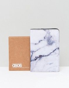 Обложка для паспорта с мраморным принтом ASOS - Белый