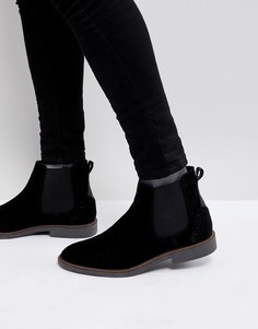 Черные ботинки челси из искусственной замши Burton Menswear - Черный