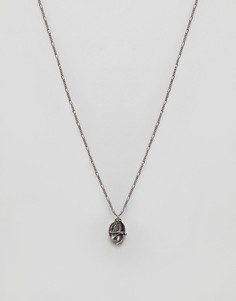 Серебристое ожерелье с подвесками в виде монетки и ласточки ASOS - Серебряный