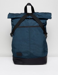 Синий рюкзак ролл-топ с основанием из искусственной кожи ASOS - Синий