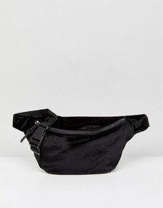 Черная бархатная сумка-кошелек на пояс ASOS - Черный