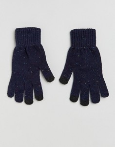 Темно-синие перчатки в крапинку для сенсорных гаджетов ASOS - Синий