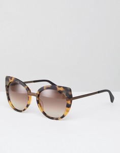 Большие солнцезащитные очки кошачий глаз в черепаховой оправе Marc By Marc Jacobs - Коричневый