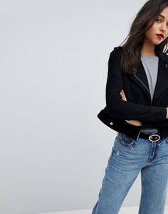 Байкерская куртка из искусственной замши River Island - Черный