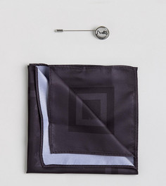 Платок для нагрудного кармана с принтом и булавка для галстука Religion - Черный
