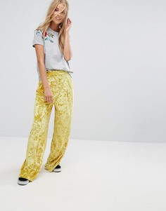 Бархатные брюки с широкими штанинами Pimkie - Желтый