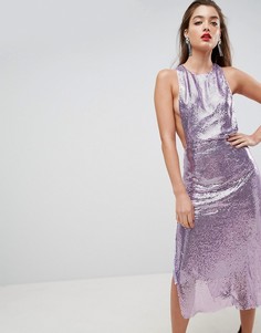 Платье миди с отделкой в стиле кольчуги ASOS EDITION - Фиолетовый