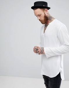 Белая рубашка из вискозы классического кроя ASOS - Белый