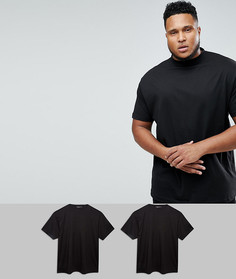 2 черных футболки из 100% хлопка Replika PLUS - Черный