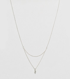 Серебряное многорядное ожерелье с шаром ASOS - Серебряный