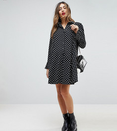Платье-рубашка в горошек с длинными рукавами ASOS Maternity - Мульти