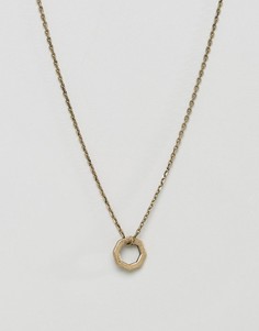 Золотистое ожерелье с восьмиугольной подвеской Icon Brand - Золотой