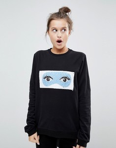 Свитшот с отделкой двусторонними пайетками ASOS LOUNGE - Черный
