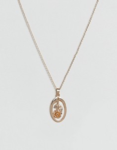 Винтажное ожерелье с подвеской-цветком ASOS - Золотой