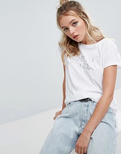 Футболка с логотипом металлик Cheap Monday - Белый