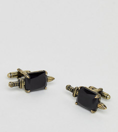 Золотисто-черные запонки в виде кинжалов Reclaimed Vintage Inspired эксклюзивно для ASOS - Золотой