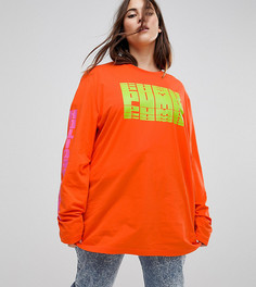 Красный лонгслив Puma эксклюзивно для ASOS Plus - Оранжевый