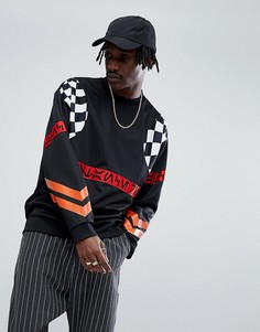 Oversize-свитшот с шахматным принтом и отделкой кантом ASOS x Star Wars - Черный