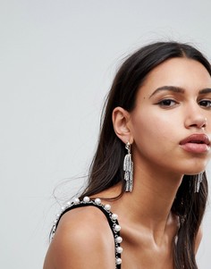 Серьги в винтажном стиле с камнями и кисточками ASOS - Золотой