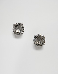 Круглые серьги-гвоздики с черными кристаллами Swarovski от Simon Carter - Черный
