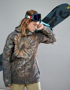 Утепленная горнолыжная куртка с капюшоном и принтом тай-дай Burton Snowboards Hilltop - Мульти