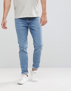 Выбеленные светлые джинсы узкого кроя в стиле ретро Dr Denim Clark - Синий