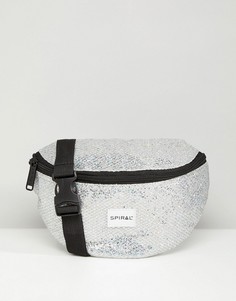 Серебристая сумка-кошелек на пояс Spiral Glamour - Серебряный