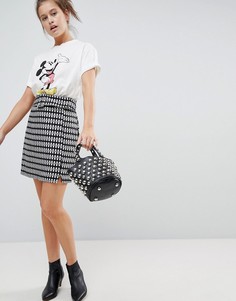 Мини-юбка в клетку с поясом ASOS - Мульти