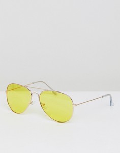 Желтые солнцезащитные очки-авиаторы Jeepers Peepers - Желтый
