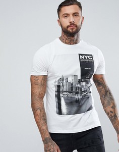 Белая футболка с надписью NYC New Look - Белый