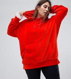 Худи из красного бархата Puma эксклюзивно для ASOS Plus - Красный
