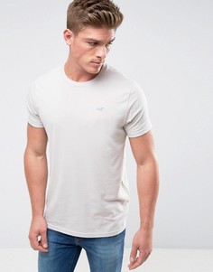 Бежевая футболка с логотипом Hollister - Бежевый