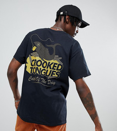 Черная футболка с желтым принтом логотипа Crooked Tongues - Черный