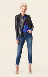 Кожаная куртка на молнии La Reine Blanche