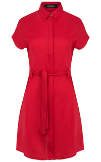 Красное платье с поясом La Reine Blanche