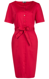 Красное платье с поясом LE Monique
