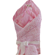 Одеяло меховое на выписку «Ажур» розовое Argo