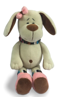 Мягкая игрушка ABtoys «Собака с розовым бантом» 17 см