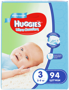 Подгузники Huggies Ultra Comfort для мальчиков 3 (5-9 кг) 94 шт.