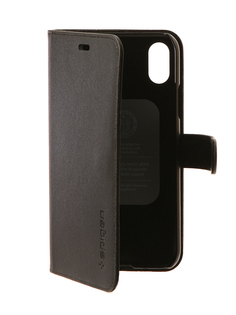 Аксессуар Чехол Spigen Wallet S для APPLE iPhone X Black 057CS22176