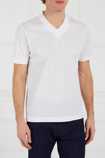 Белая футболка с V-вырезом Canali