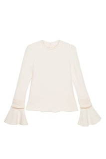 Хлопковый джемпер с воланами на рукавах See by Chloé